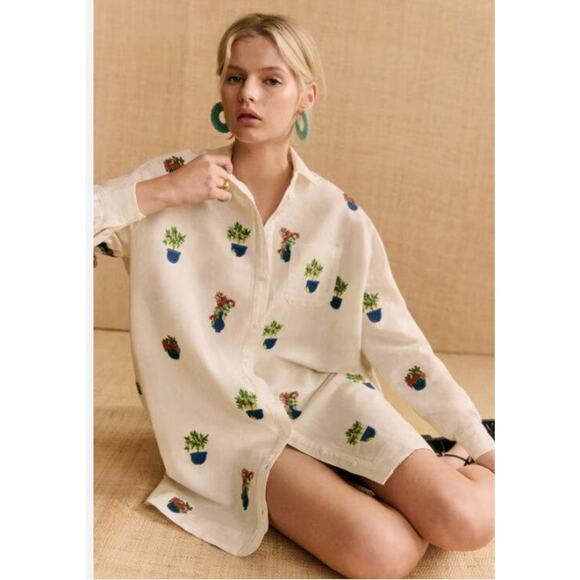 SEZANE x MOMONI Sz 40 8 Maxine Shirt Dress Jardini NWT - Picture 12 of 14